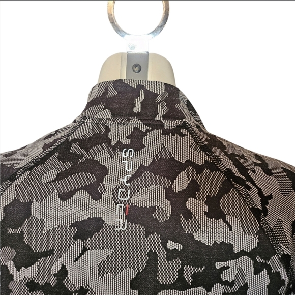 Spyder Top Form Fitting Athletic Camo Quarter Zip Crop Bottom Hem sz S - Picture 8 of 10